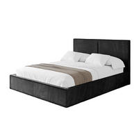 POLSTERBETT mit Bettkasten und Lattenrost, Bett mit Matratze H3/H4 - EMMI 120x200 Schwarz - Schwarz, Holzwerkstoff/Textil (120/200cm) - ALTDECOR