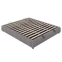 POLSTERBETT 180/200 cm in Grau Samt mit Bettkasten und LED - Grau, Holzwerkstoff/Textil (180/200cm) - WISHDOR