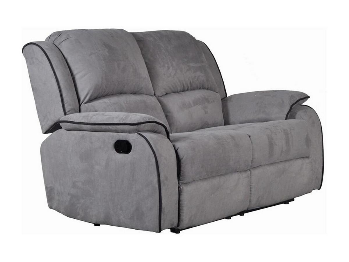 COUCHGARNITUR mit Sessel - 6 Personen - Stoff, Stoff - Grau - HERNANI - Grau, Textil (210/99/96cm) - Vente-Unique