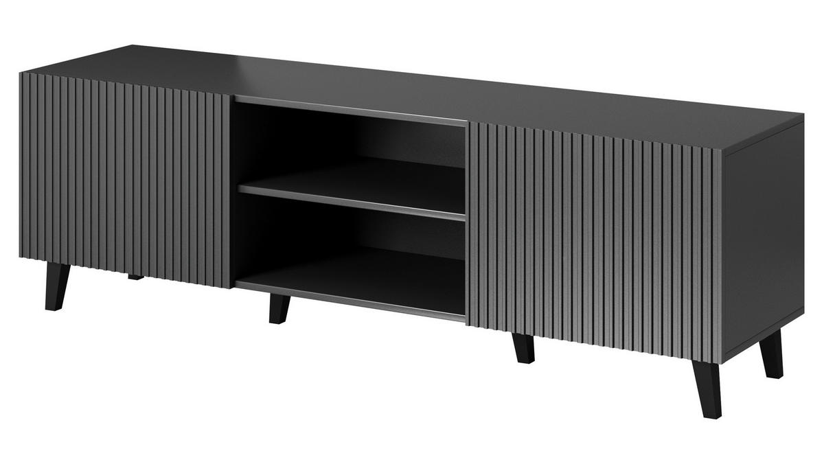 TV-ELEMENT Vamos Grey 150 - Anthrazit/Schwarz, Holzwerkstoff/Kunststoff (150/53/42cm) - MIRJAN24