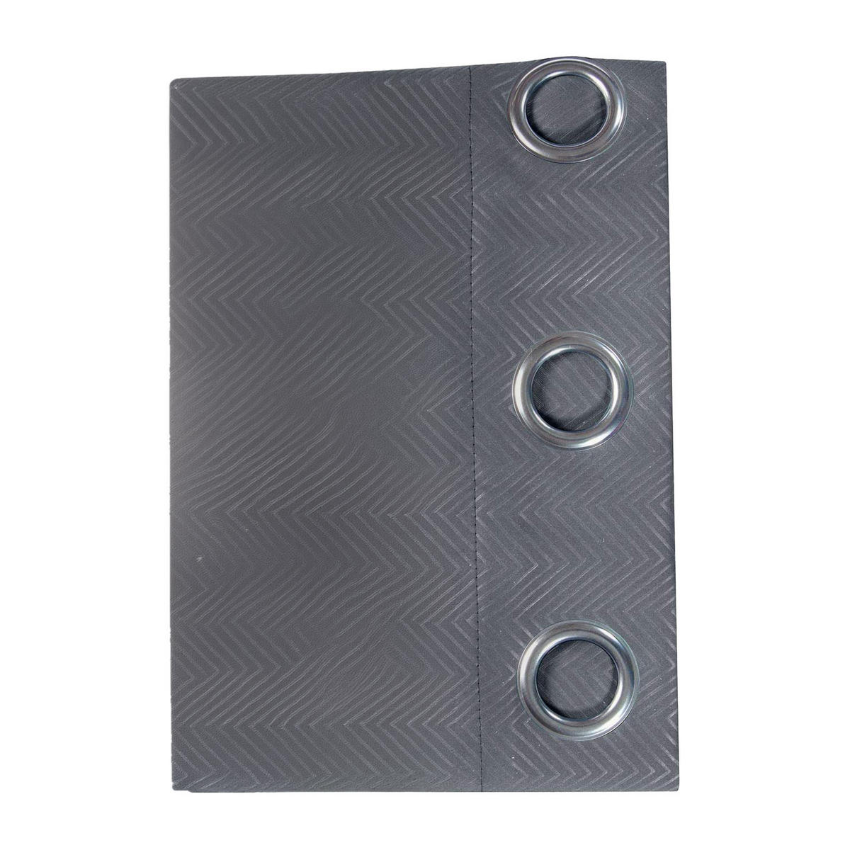 VERDUNKELUNGSVORHÄNGE Fischgrät mit Thermo-Funktion, Ösen 117/137 cm - Dunkelgrau, Textil (117/137cm) - Homescapes