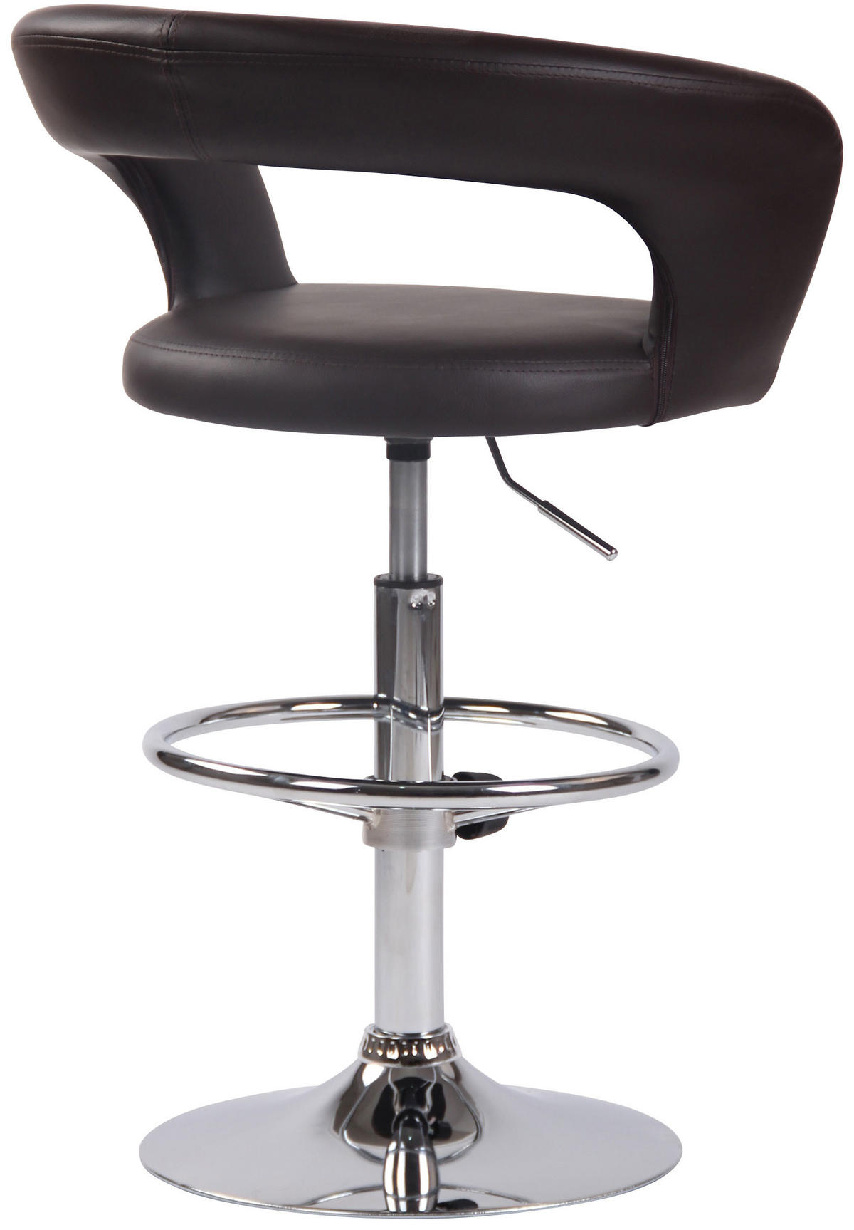 BARHOCKER 2er Set Lederlook braun - Chromfarben/Braun, Textil/Metall (58/82/47cm) - CLP