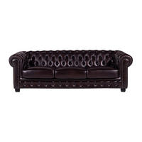 SOFA ohne Schlafmöglichkeit - 4 Personen - Leder - Schokoladenbraun - - Dunkelbraun, Leder (240/73/99cm) - Vente-Unique