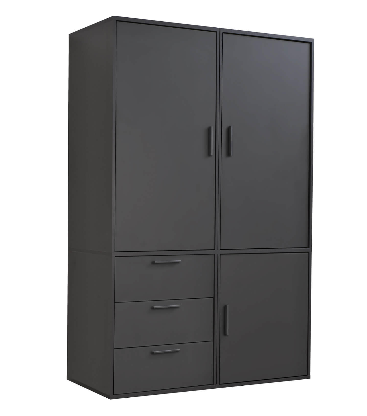 KLEIDERSCHRANK Der Grenzenlose - Anthrazit, Holzwerkstoff (120/187/58cm) - Mokebo
