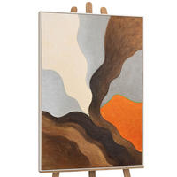 GEMÄLDE Abendliche Hügel Schattenfugenrahmen Beige 120x80 cm - Beige, Holz (120/80cm) - YS-art gallery