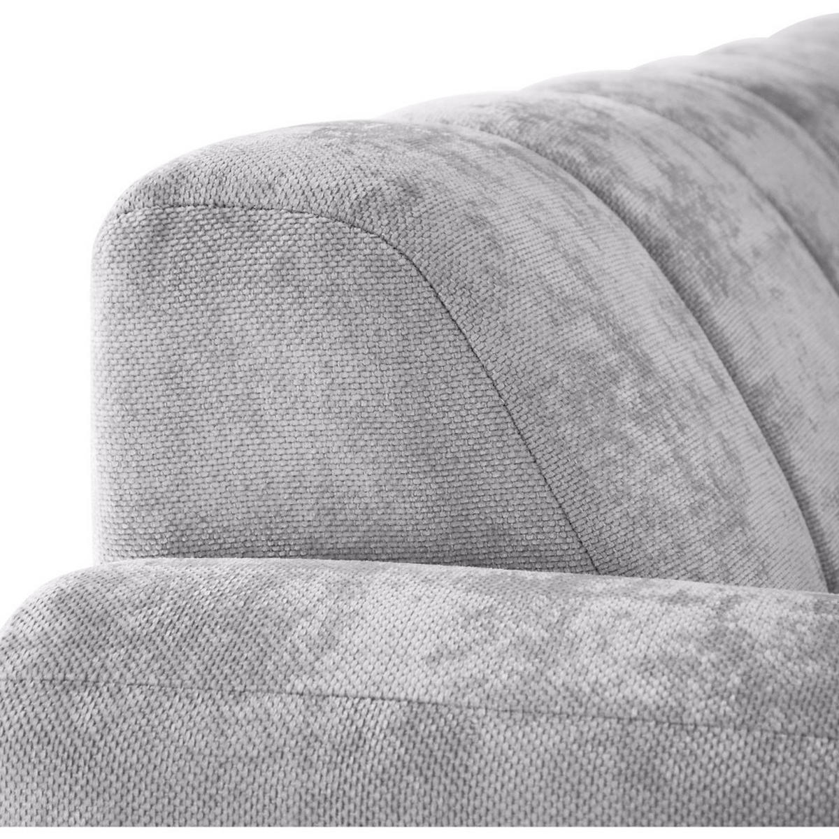 ECKSOFA Volare Mini ohne Schlaffunktion hellgrau rechts, Vega-Stoff - Hellgrau/Schwarz, Textil/Metall (256/165cm) - Beautysofa