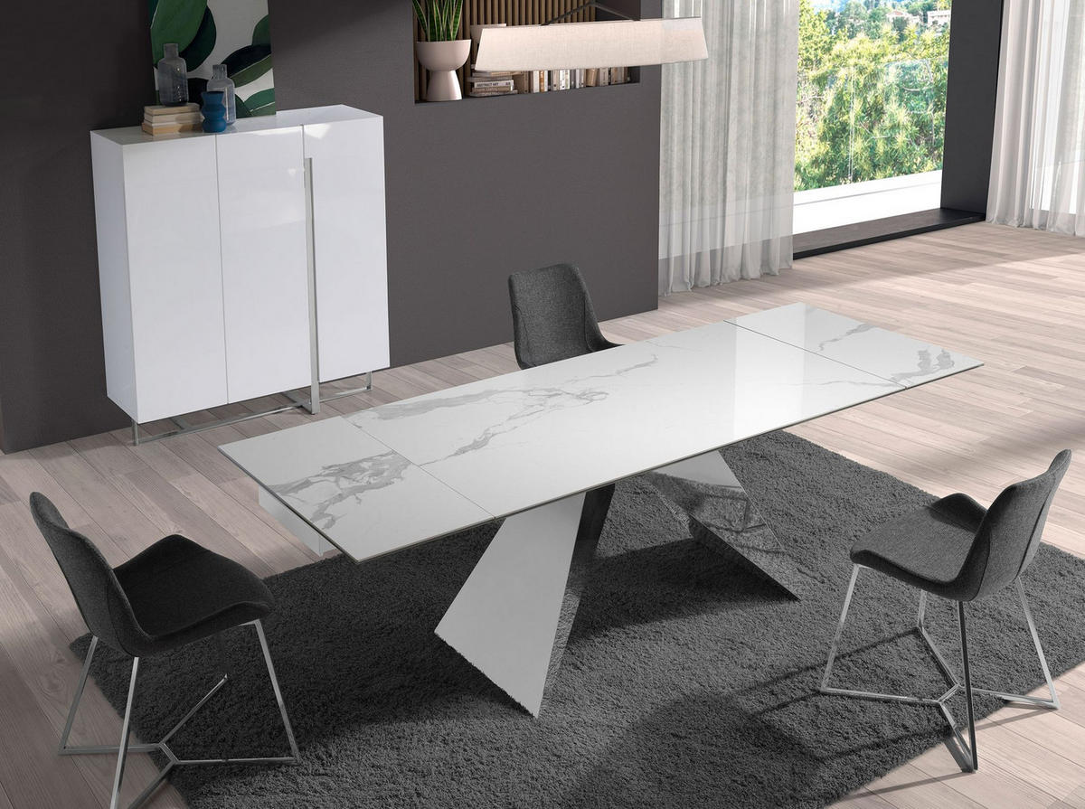 STUHL aus dunkelgrauem Stoff - Chromfarben/Edelstahlfarben, Textil/Metall (54/82/58cm) - ANGEL CERDA