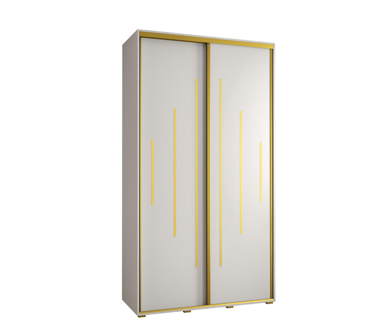 SCHWEBETÜRENSCHRANK 235,2/140/45 2-türig - Goldfarben/Weiß, Holz/Metall (140/235/45cm) - Abiks Möbel