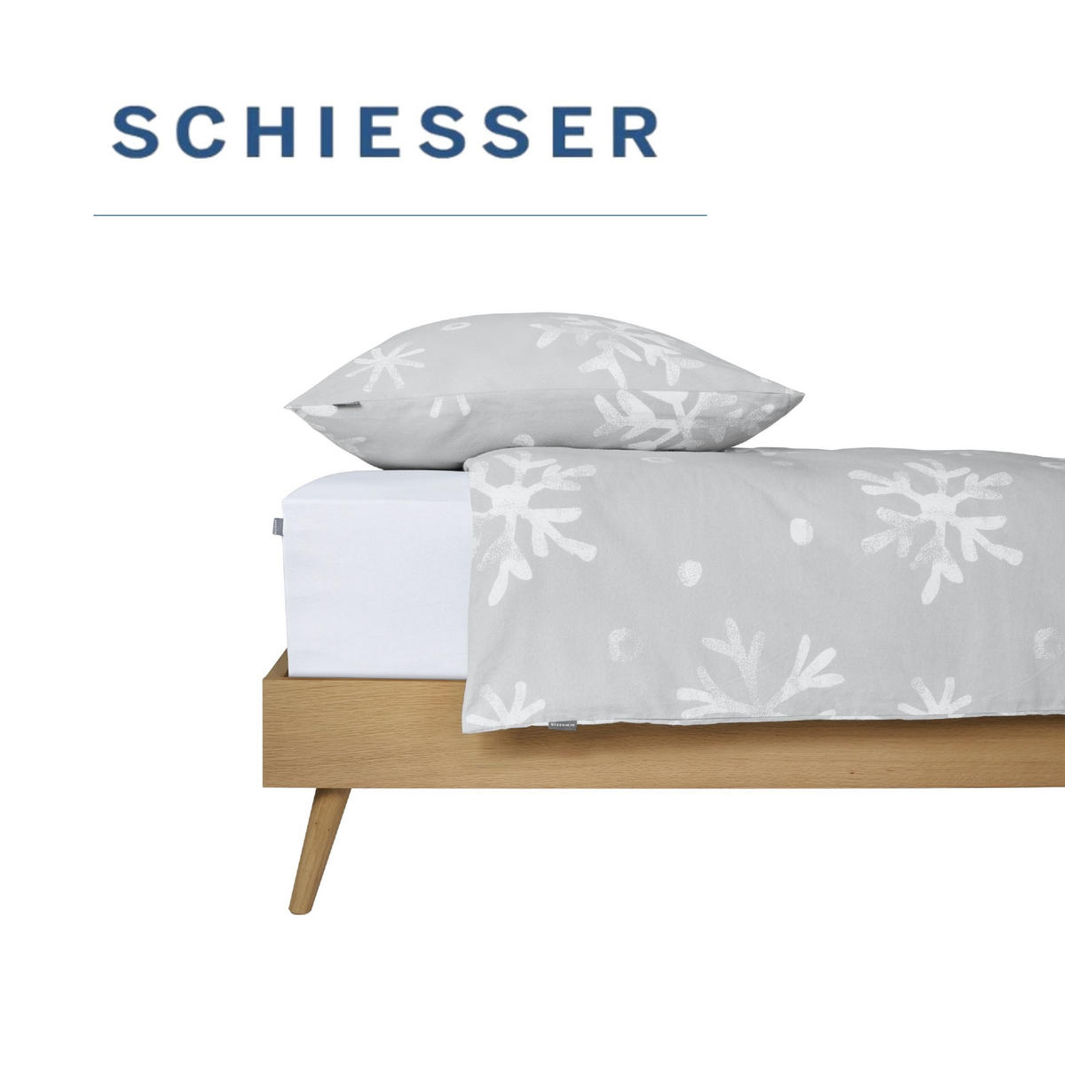 BETTWÄSCHESET Skadi - Feinbiber - 2-teilig - 135x200 cm - Grau - Grau, Textil (135/200cm) - SCHIESSER