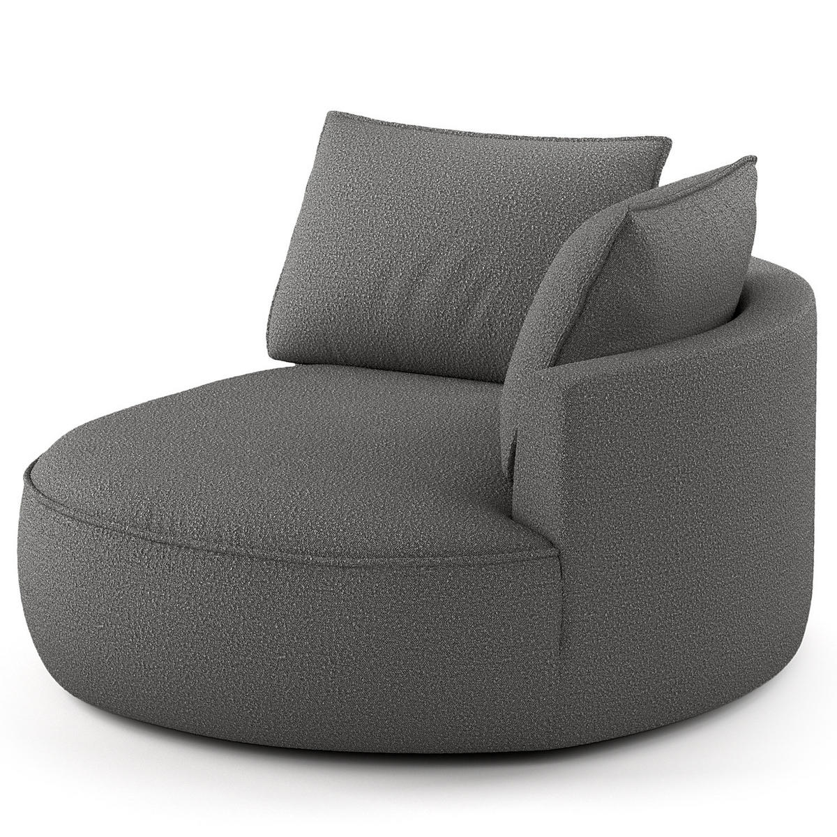 OTTOMANE - modular - Schwarz/Grau, Kunststoff/Textil (126/82/154cm) - home24
