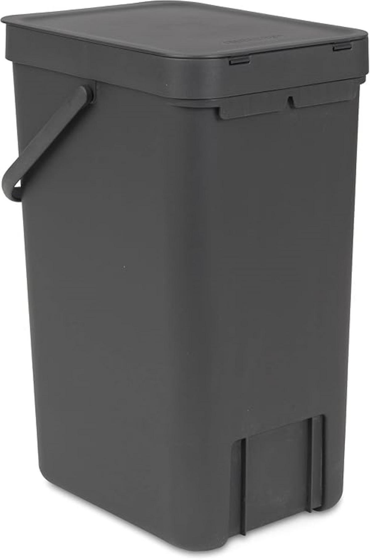 MÜLLEIMER Mit Stay Open Deckel 16 Liter 40 x 27,9 x 22 cm Kunststoff Dunkelgrau - Grau, Kunststoff (27.9/40/22cm) - PROREGAL
