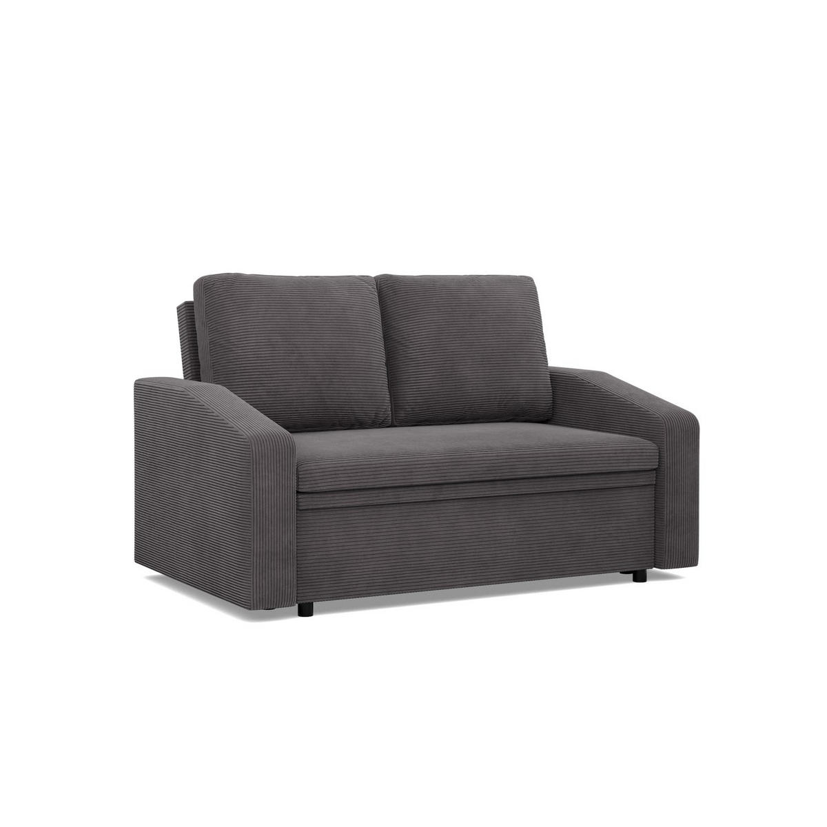 SOFA 2-SITZER MIT SCHLAFFUNKTION NEO, Cord - Dunkelgrau - Grau, Textil (148/90/87cm)