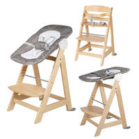 BABYHOCHSTUHL Born Up mit Neugeborenenaufsatz Natur - Naturfarben, Holzwerkstoff/Textil (46/94/66.5cm) - Roba
