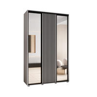 SCHWEBETÜRENSCHRANK 235,2/150/60 3-türig - Schwarz/Weiß, Holz/Metall (150/235/60cm) - Abiks Möbel