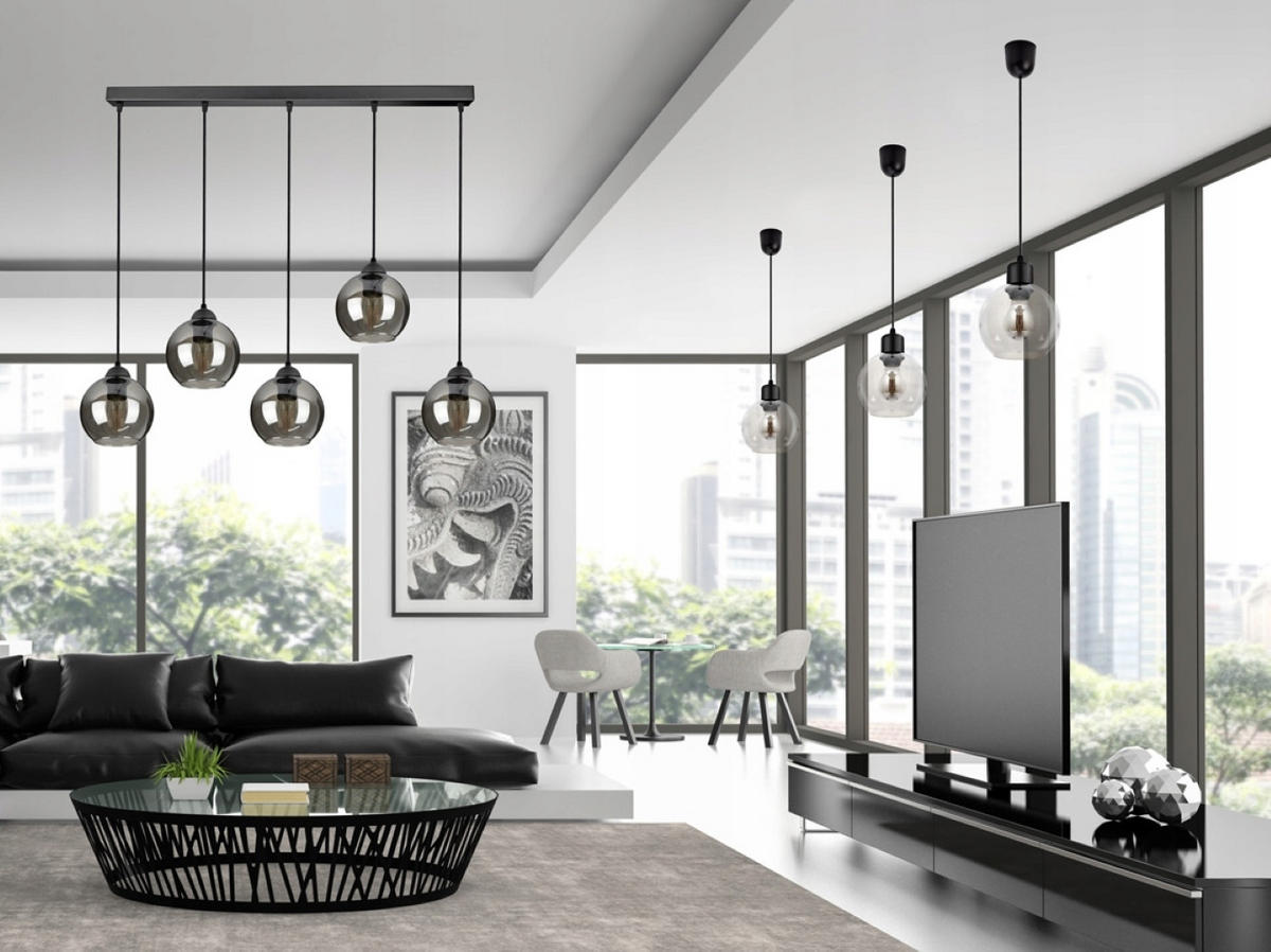 PEDELLEUCHTE HAGEN - Schwarz, Glas/Metall (15/100/100cm) - kiki design