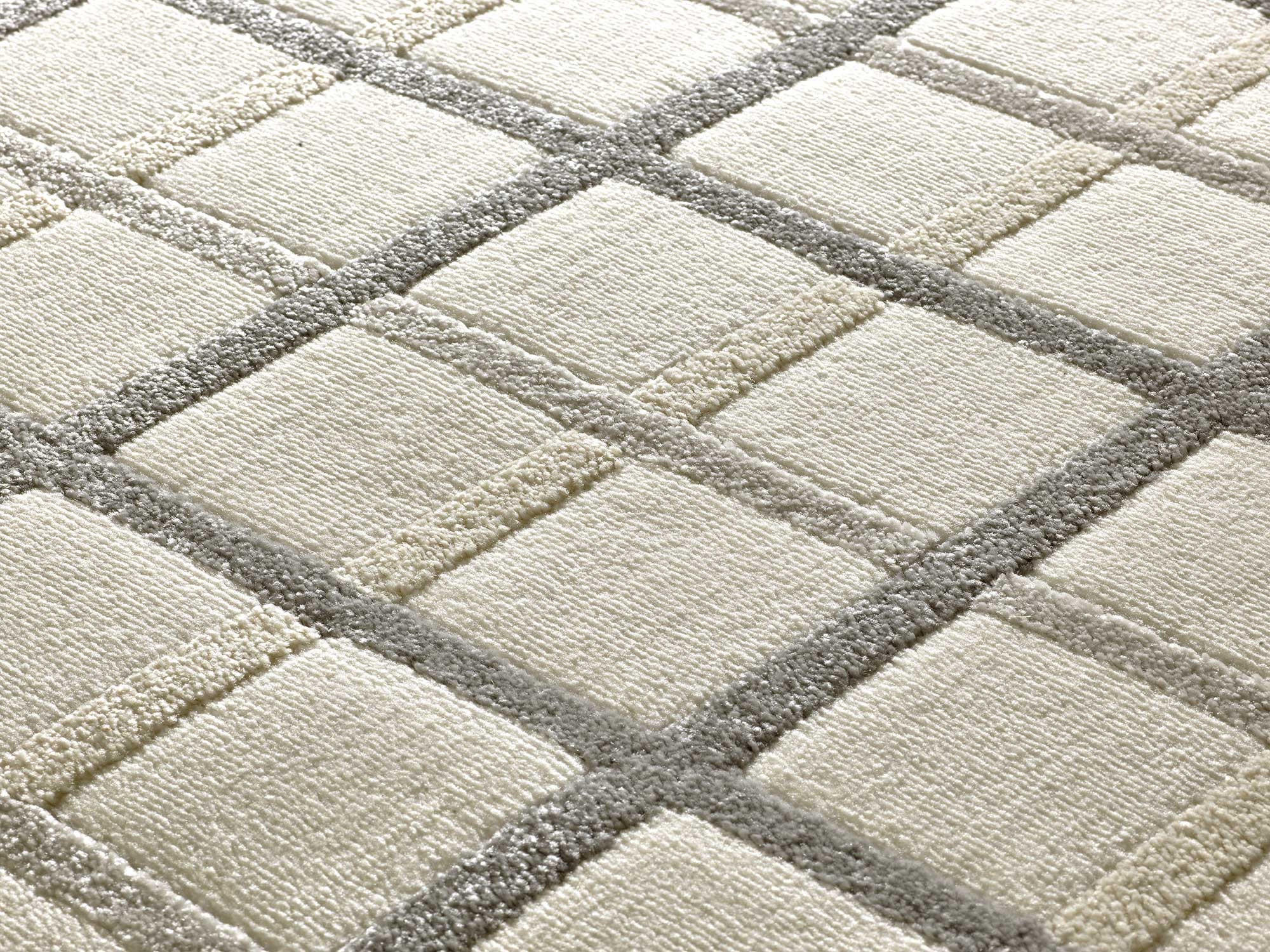 Thumbnail - Atticgo Webteppich, Grau, Weiß, Textil, Kariert, Rechteckig, 133x190 cm, Oeko-Tex® Standard 100, antistatisch, Teppiche ...