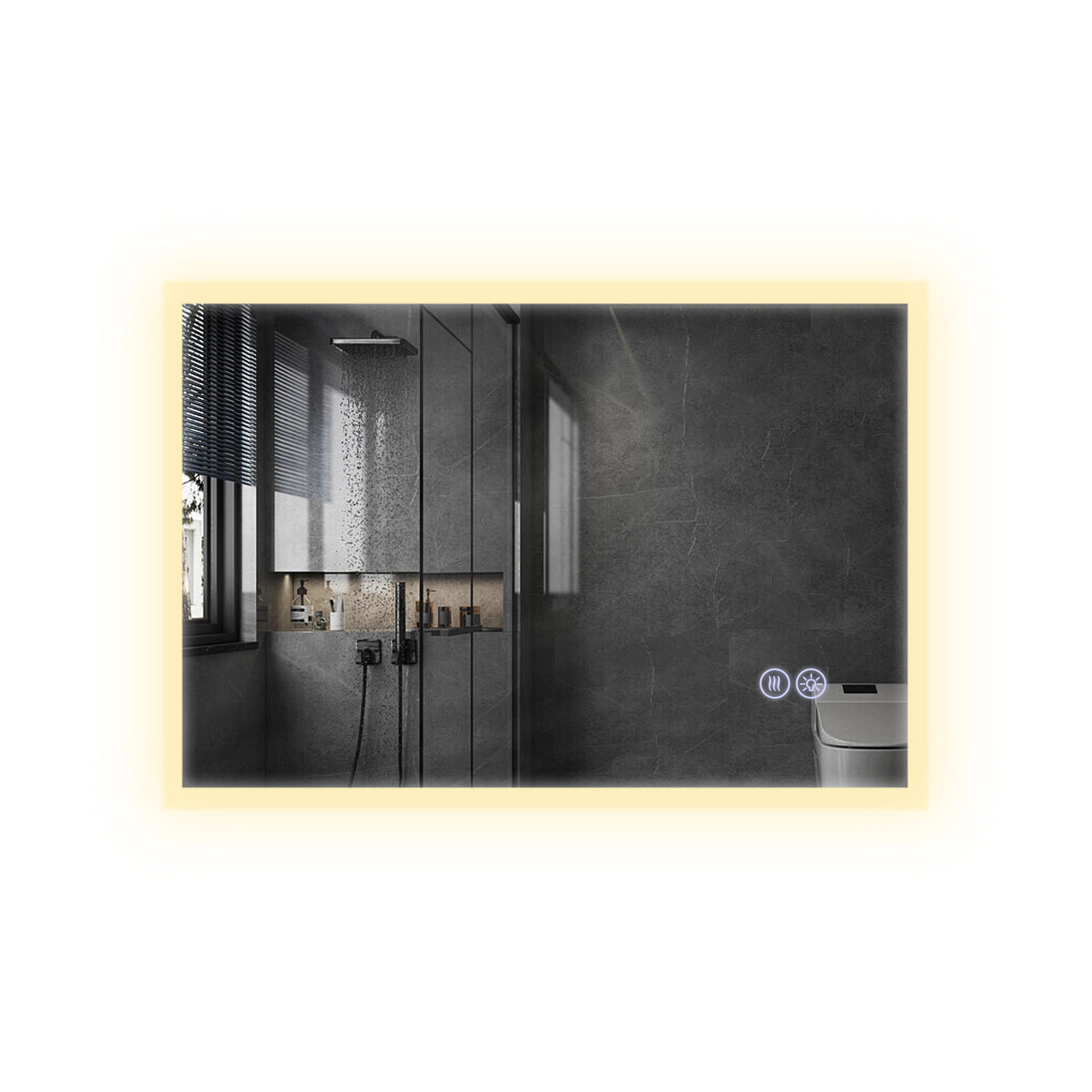 BADEZIMMERSPIEGEL Reddy mit LED-Leuchte 100/60 cm - Weiß, Glas (100/2.9/60cm) - Nettlife