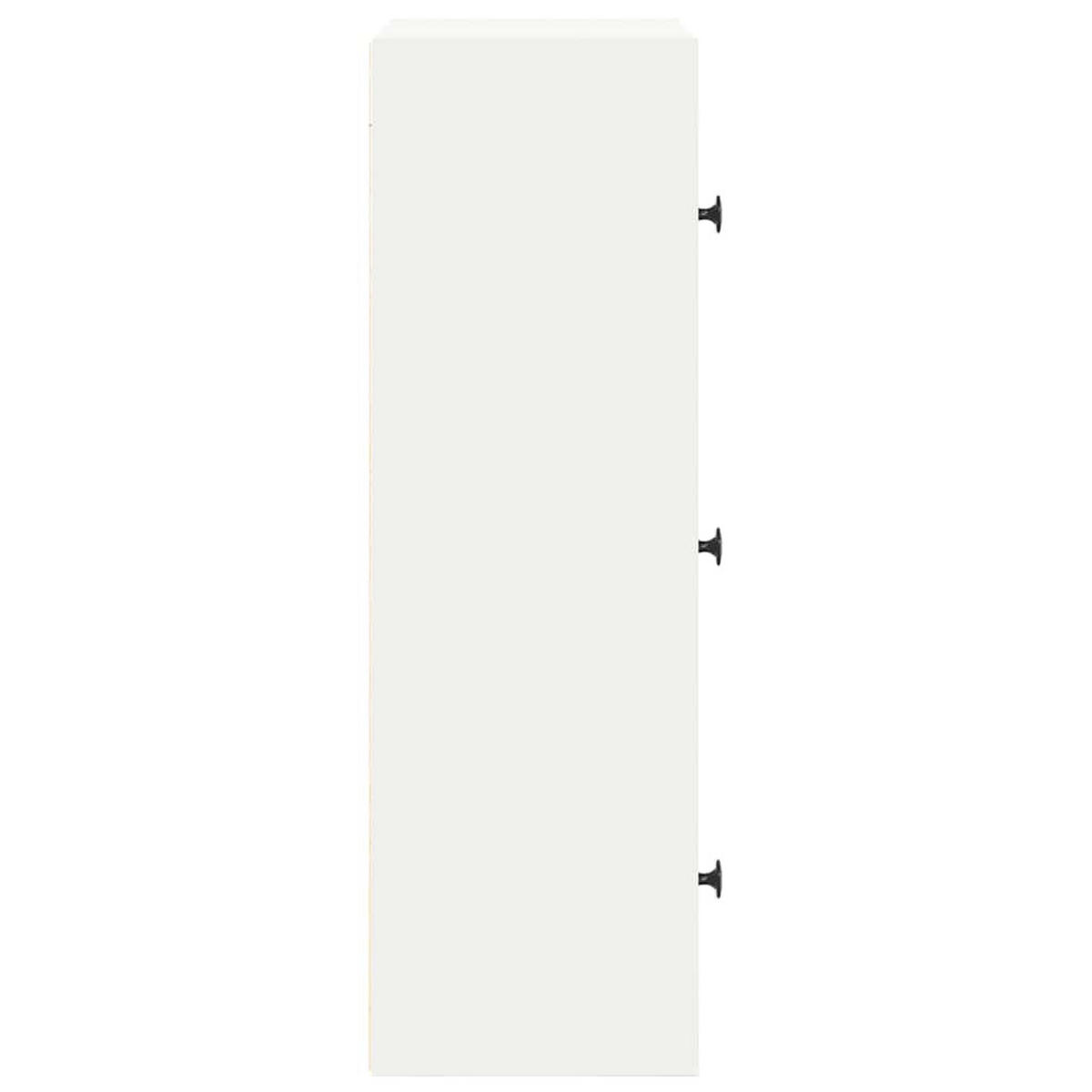 BÜCHESCHRANK mit 3 Türen 40/24/77 cm aus Holzwerkstoff Weiß - Weiß, Holz (40/77/24cm) - vidaXL