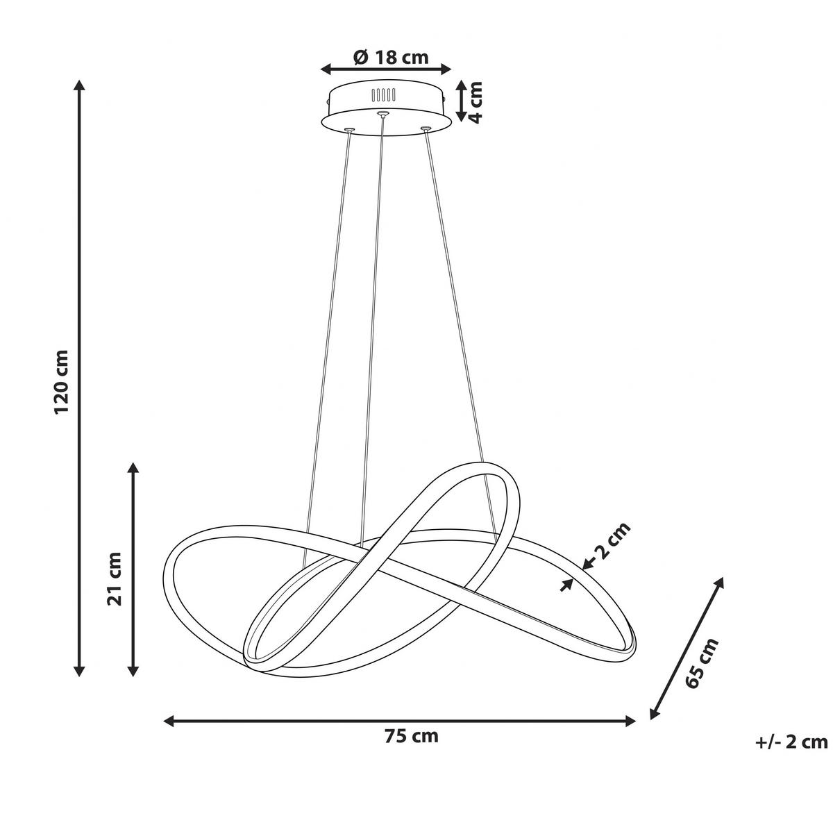 HÄNGELEUCHTE Tumen 65/75/120 cm - Goldfarben, Metall (65/75/120cm) - Beliani