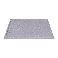 DUSCHWANNE - 120 cm x 90 cm - Harz - Grau, Weiß - LYROSA - Weiß/Grau, Kunststoff (90cm) - Vente-Unique