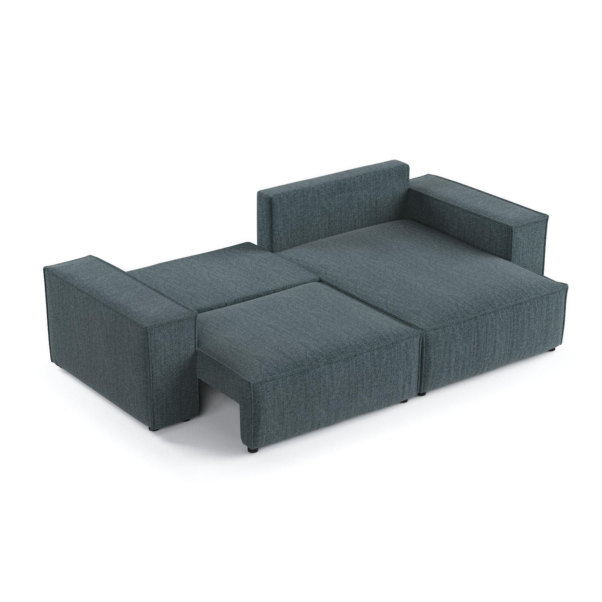 ROHOVÁ SEDAČKA CAVO, textil, Modrošedá - černá/šedohnědá, dřevo/kompozitní dřevo (255/148cm) - AltaBeds