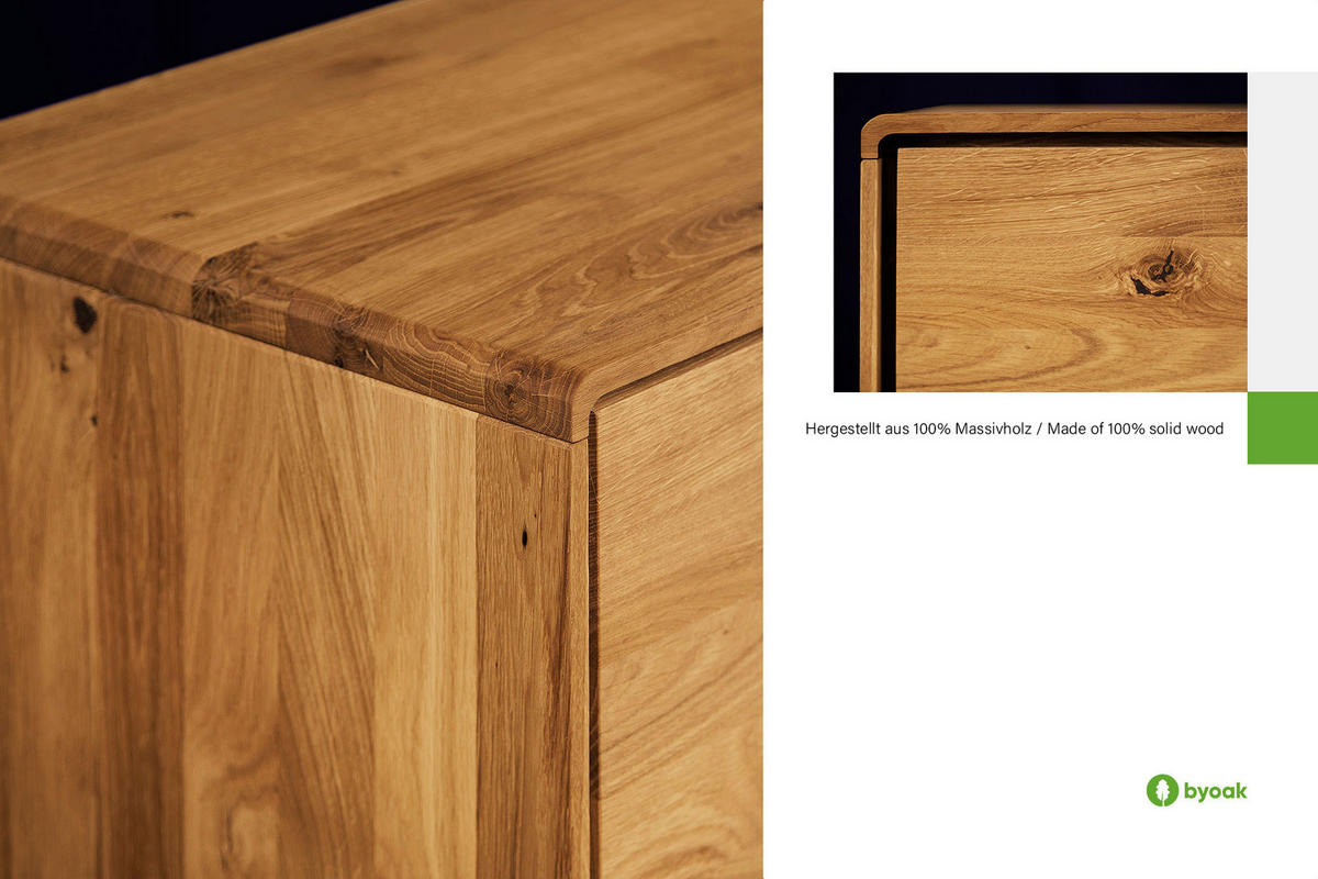 GREG HIFI-SCHRANK Wildeiche - Wildeiche, Holz (134/48/40cm) - byoak