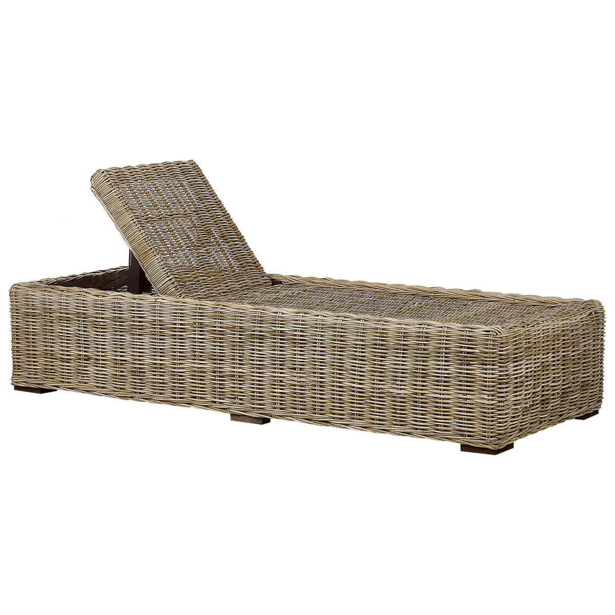 GARTENLIEGE Naturfarben Palese - Naturfarben/Grau, Naturmaterialen (77/88/195cm) - Beliani