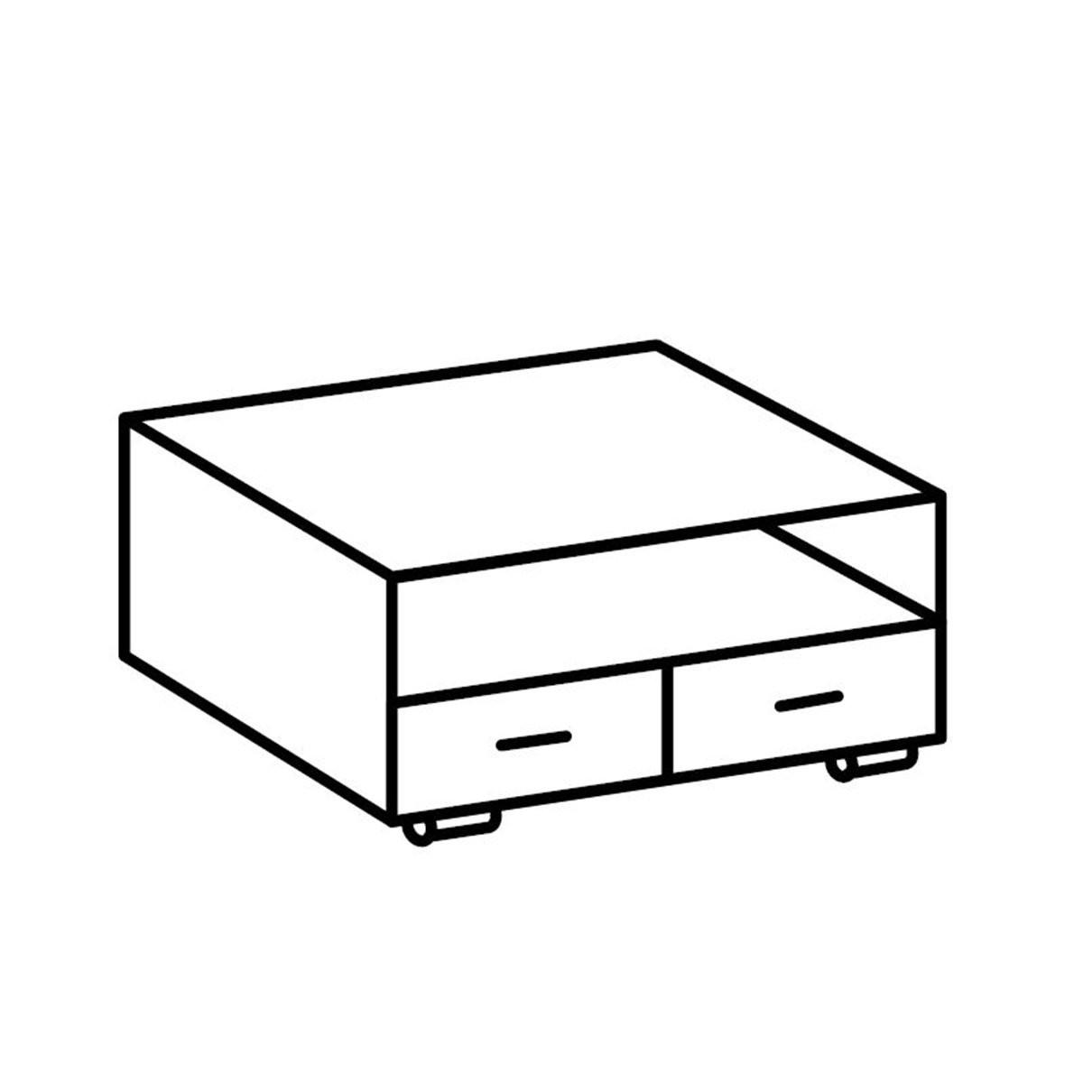TV-MÖBEL 2 Schubladen 2 Fächer - L92 cm - Eiche Artisan/Grau, Holzwerkstoff (58/38/92cm) - Calicosy