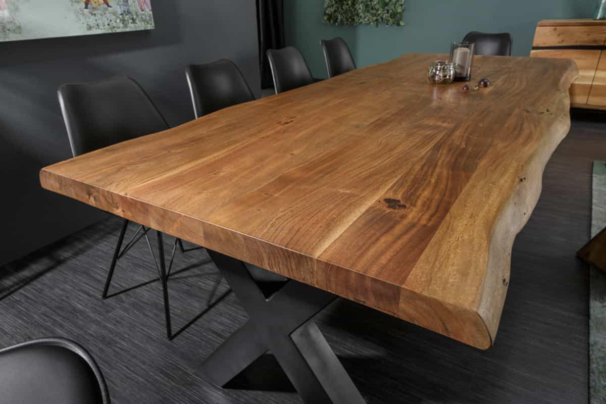 ESSTISCH MAMMUT NATURE Akazie Natur|Anthrazit 200cm - Braun/Grau, Holz/Metall (100/200/77cm) - riess-ambiente
