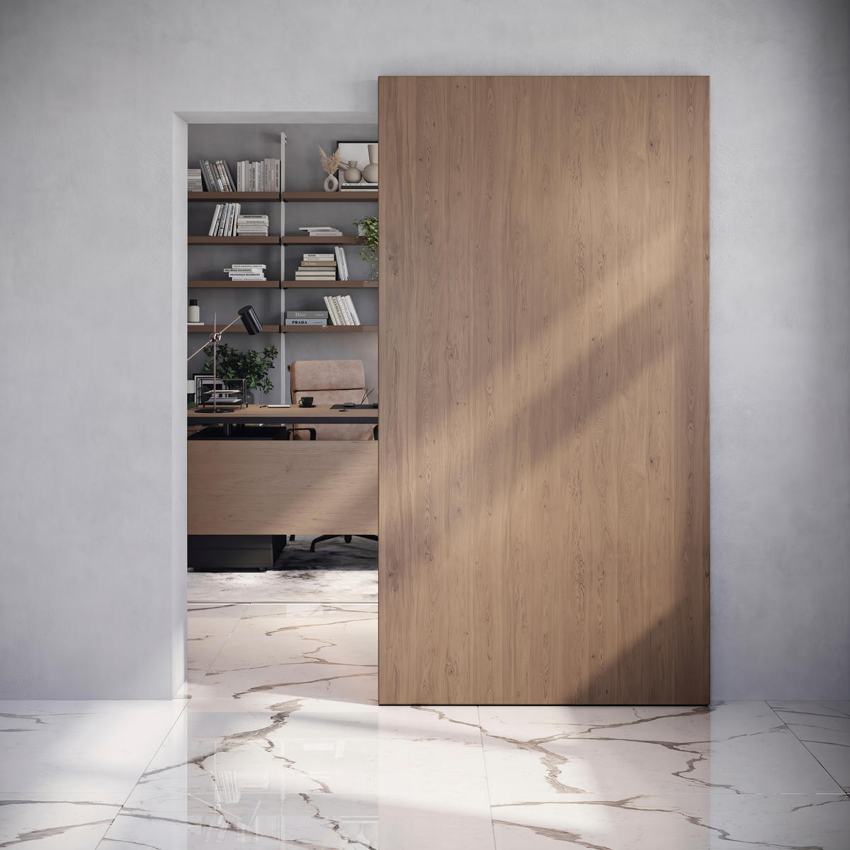BESCHLAGSET für eine Wandschiebetür aus Holz mit sanftem Schließen, Stahl und Aluminium und Kunststoff - Multicolor, Metall (4/2/113cm) - EMUCA