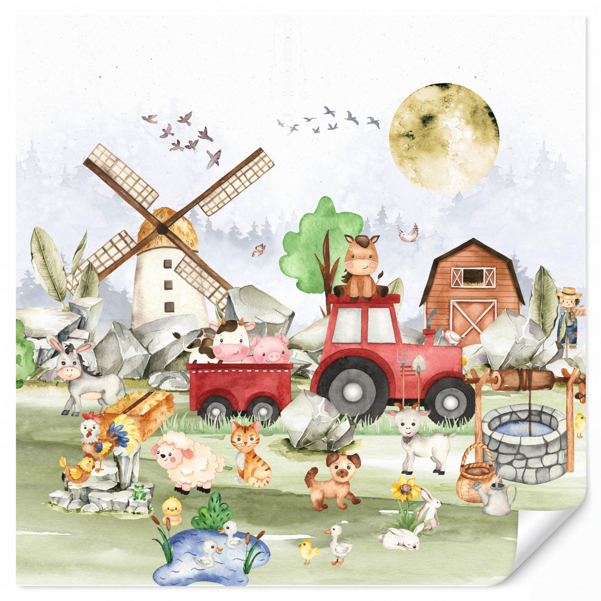 OnlyWow Kindertapete Weiß 300x280 cm