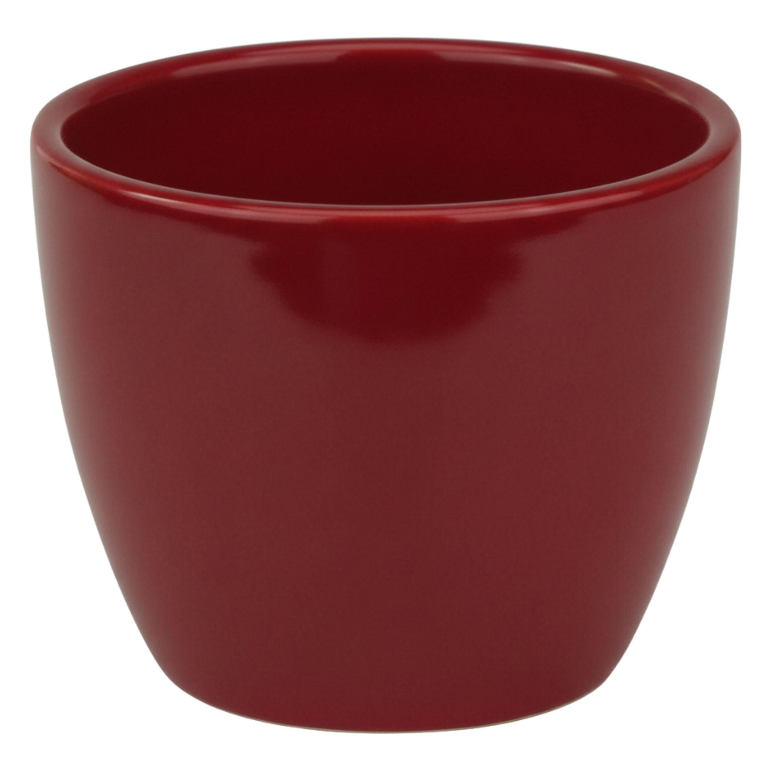 BLUMENTOPF Sylt Keramik Ø 8 cm Höhe 6 cm rund Weinrot glänzend - Weinrot, Keramik (8/6cm) - LENI