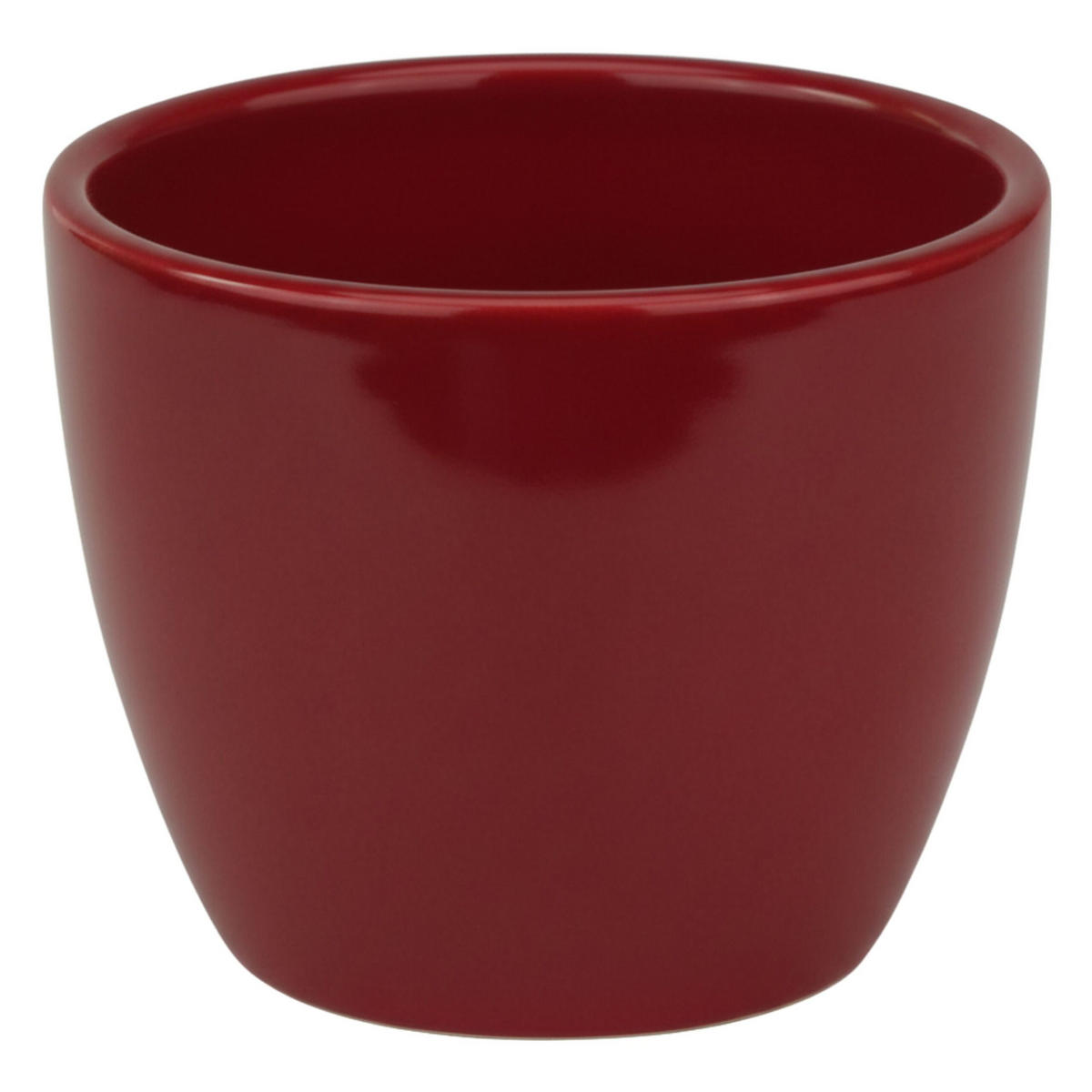 BLUMENTOPF Sylt Keramik Ø 8 cm Höhe 6 cm rund Weinrot glänzend - Weinrot, Keramik (8/6cm) - LENI