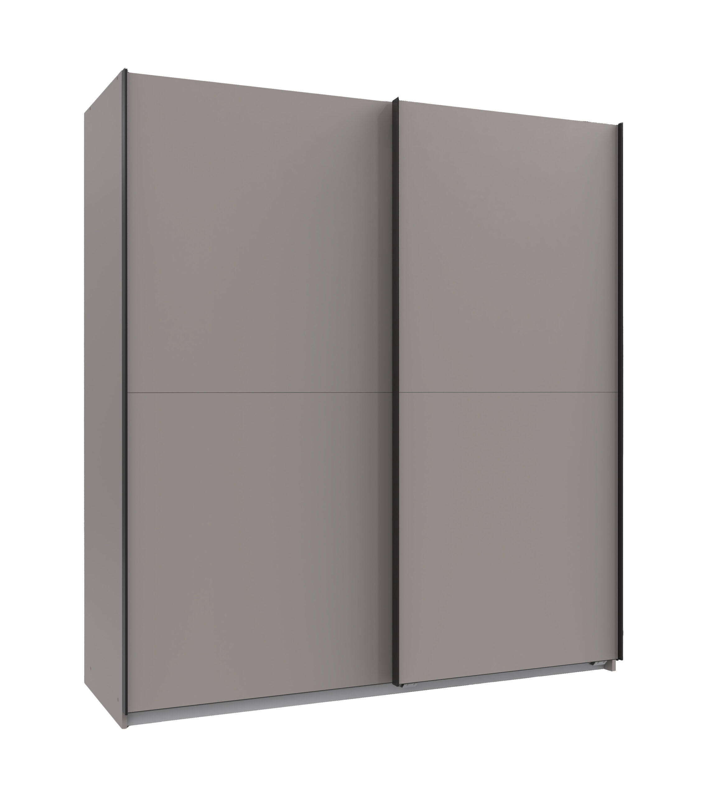 SCHWEBETÜRENSCHRANK Augsburg in Saharagrau 180x198x65cm - Grau, Holzwerkstoff (180/198/65cm)