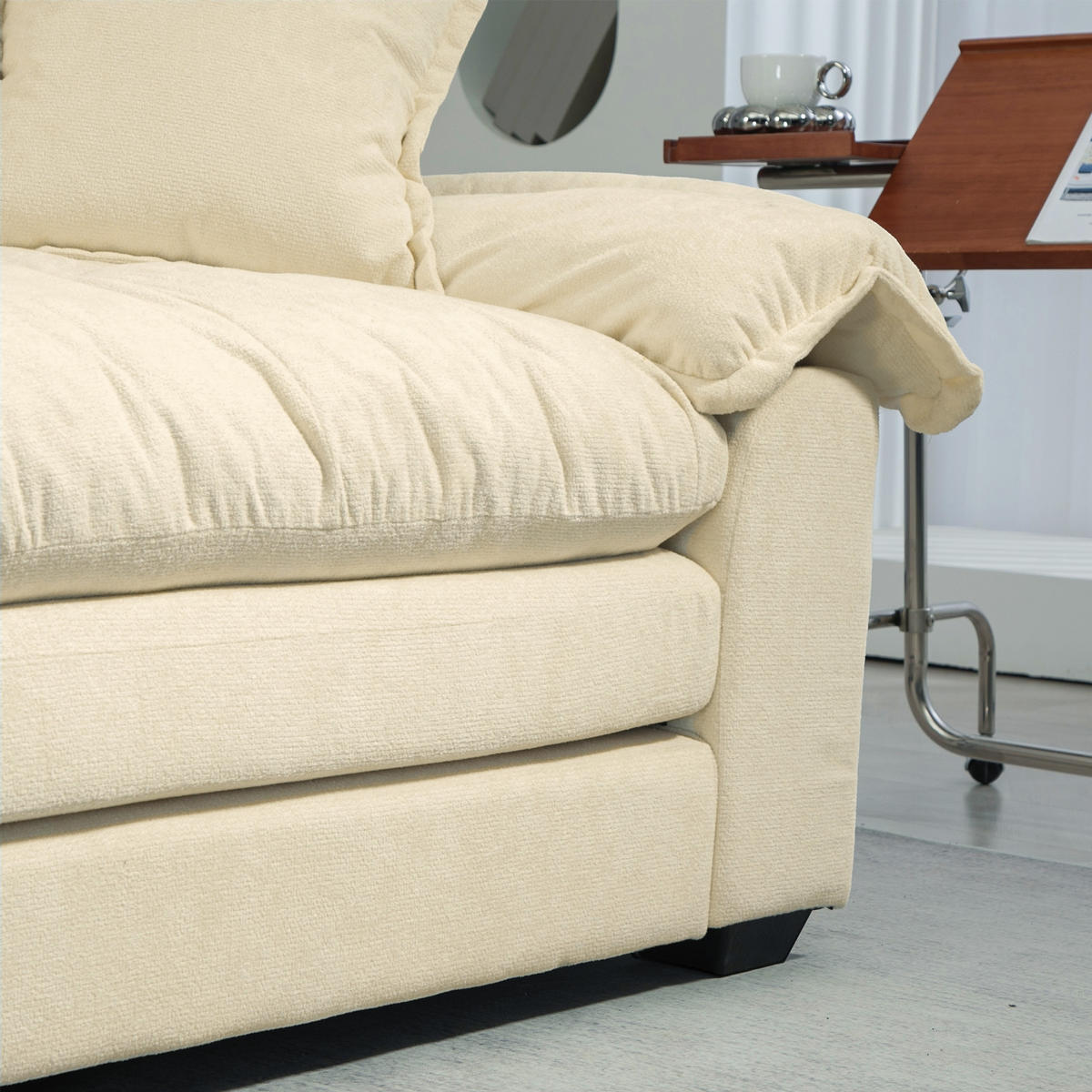SITZGARNITUR DE-35196 2-teilig mit Tiefsitz Grün - Beige, Holzwerkstoff (90/87.6/213cm) - ComfortXL