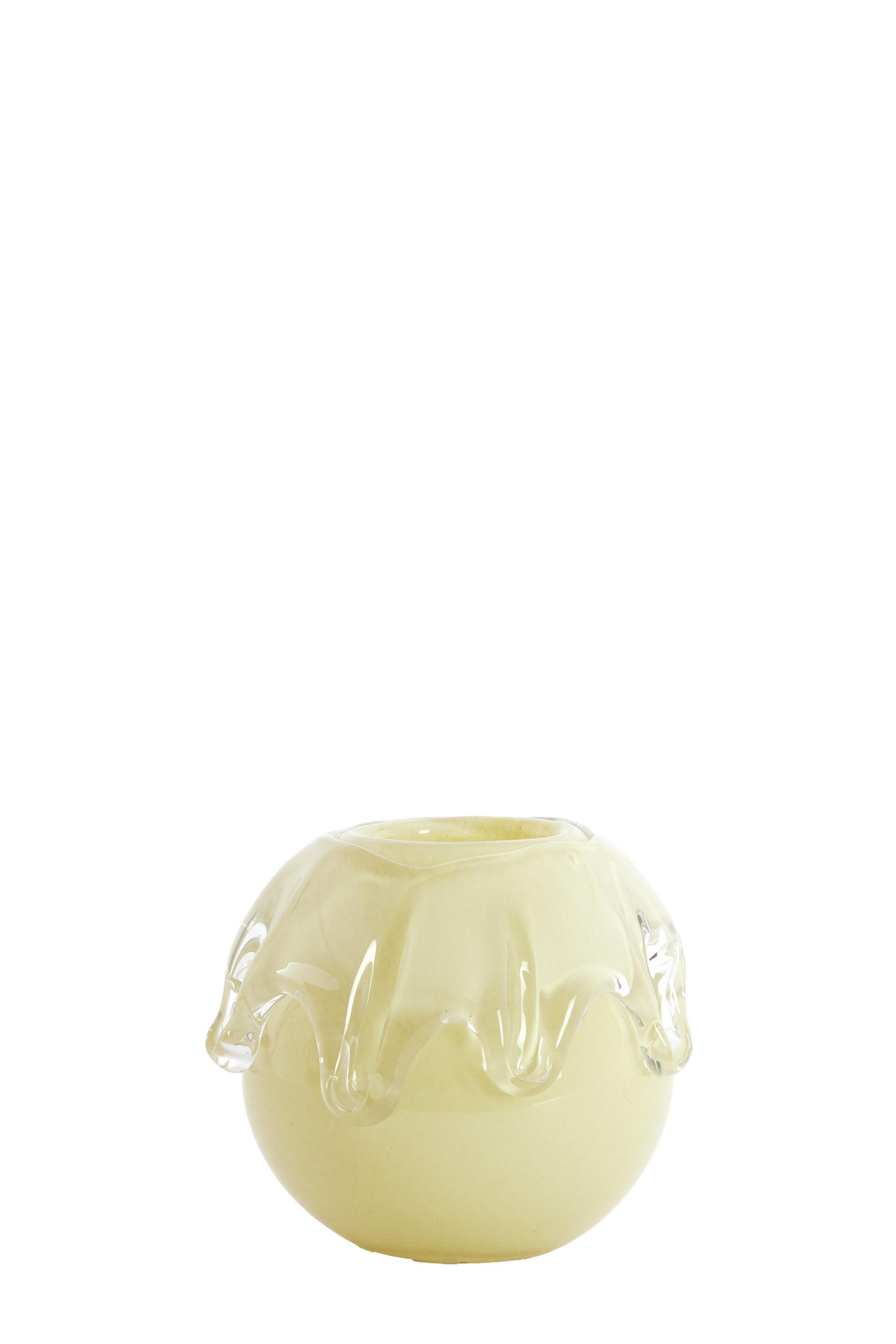 VAZE Lysira Gelb 17/17/14.5 cm - Gelb, Glas (14.5cm) - Light & Living