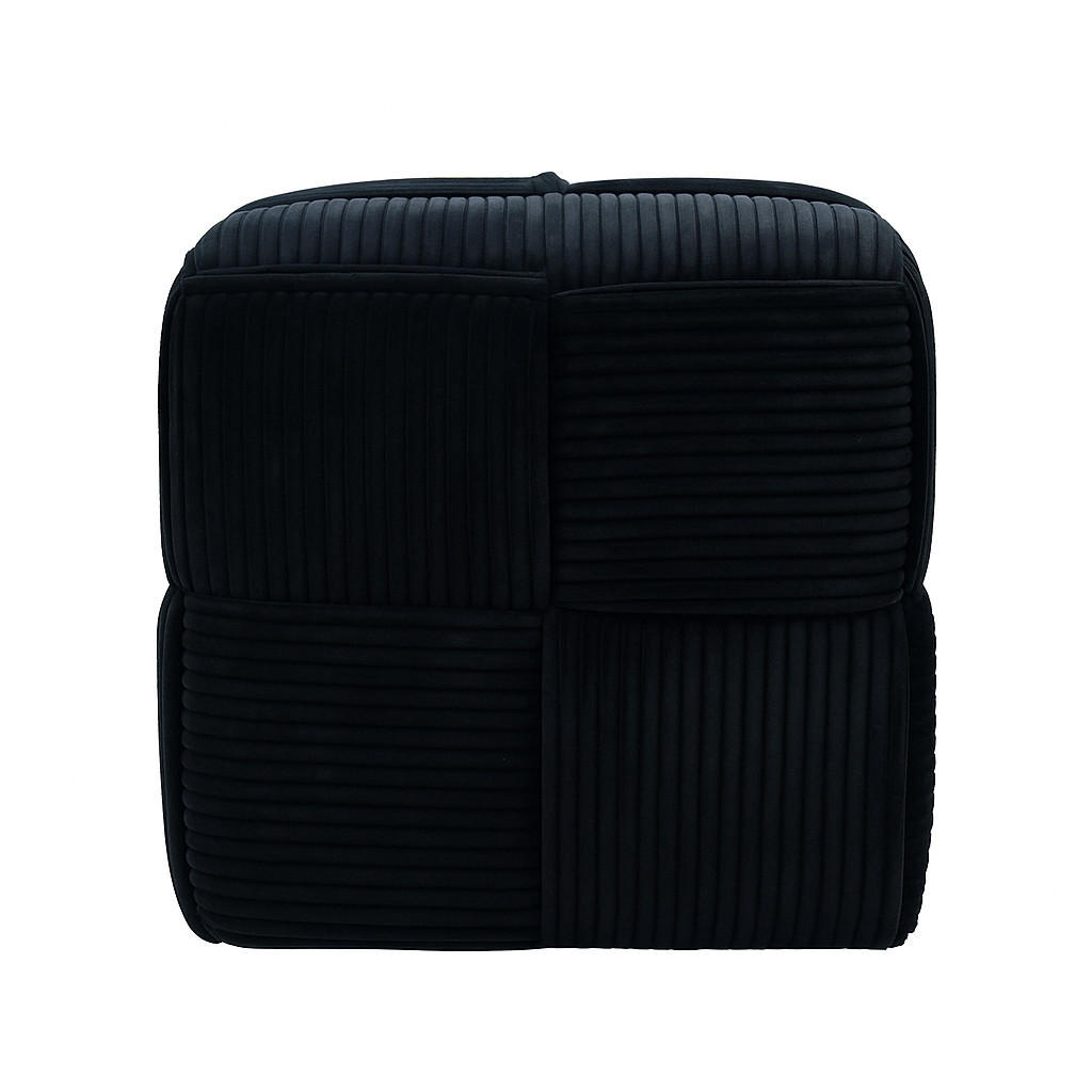 POUF Wiki schwarz 43/43/43 cm Textil - Schwarz, Textil (43/43/43cm) - Mondex