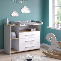 WICKELKOMMODE Oskar Weiß/Goldkraft Eiche 113 x 93 cm mit 3 Schubladen - Honigeiche/Weiß, Holzwerkstoff (113/93/53.1cm) - Vicco