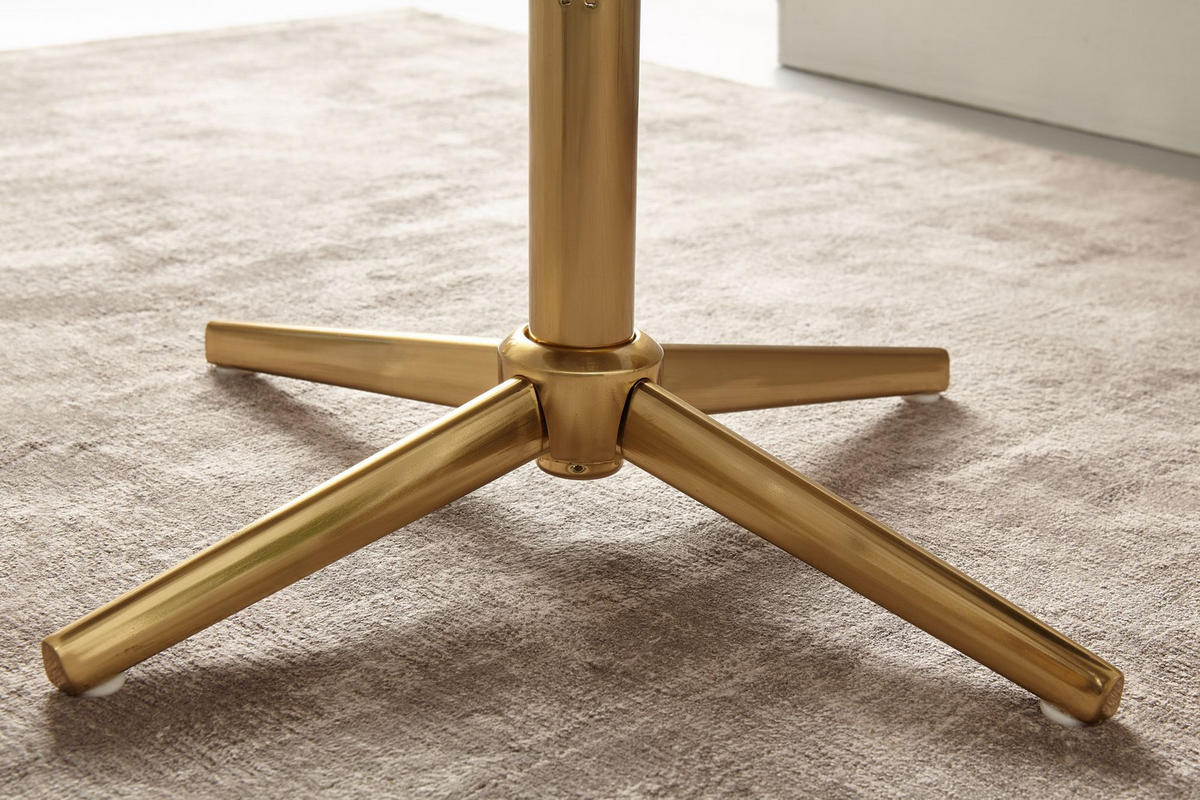 DREHSTUHL Samt mit Armlehnen Eisengestell 360° Funktion, Blau 97x55x55 cm - Blau/Goldfarben, Textil/Metall (97/55/55cm) - KADIMA DESIGN