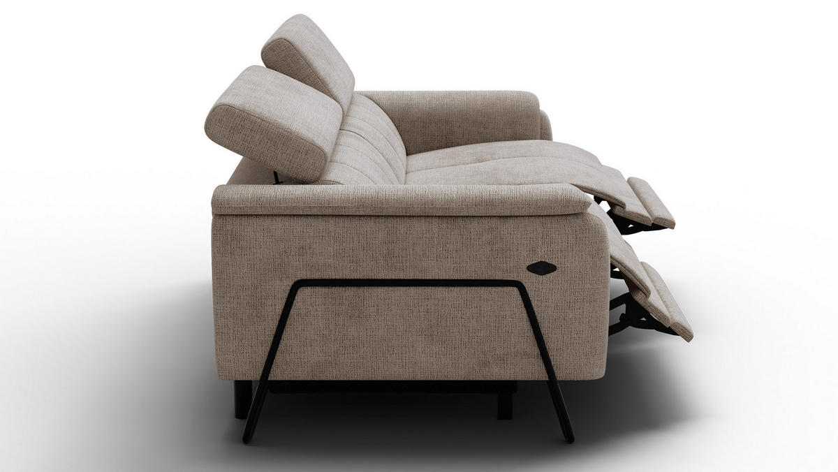 RELAXSOFA RODEN 3-Sitzer, beige - Beige, Holz/Textil (194/82/103cm) - Courtois Laville