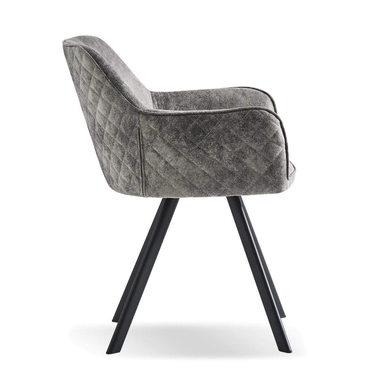 ARMLEHNSTUHL CYRUS Grau 2 Stück - Grau, Textil/Metall (58/79/60cm) - B&D Home