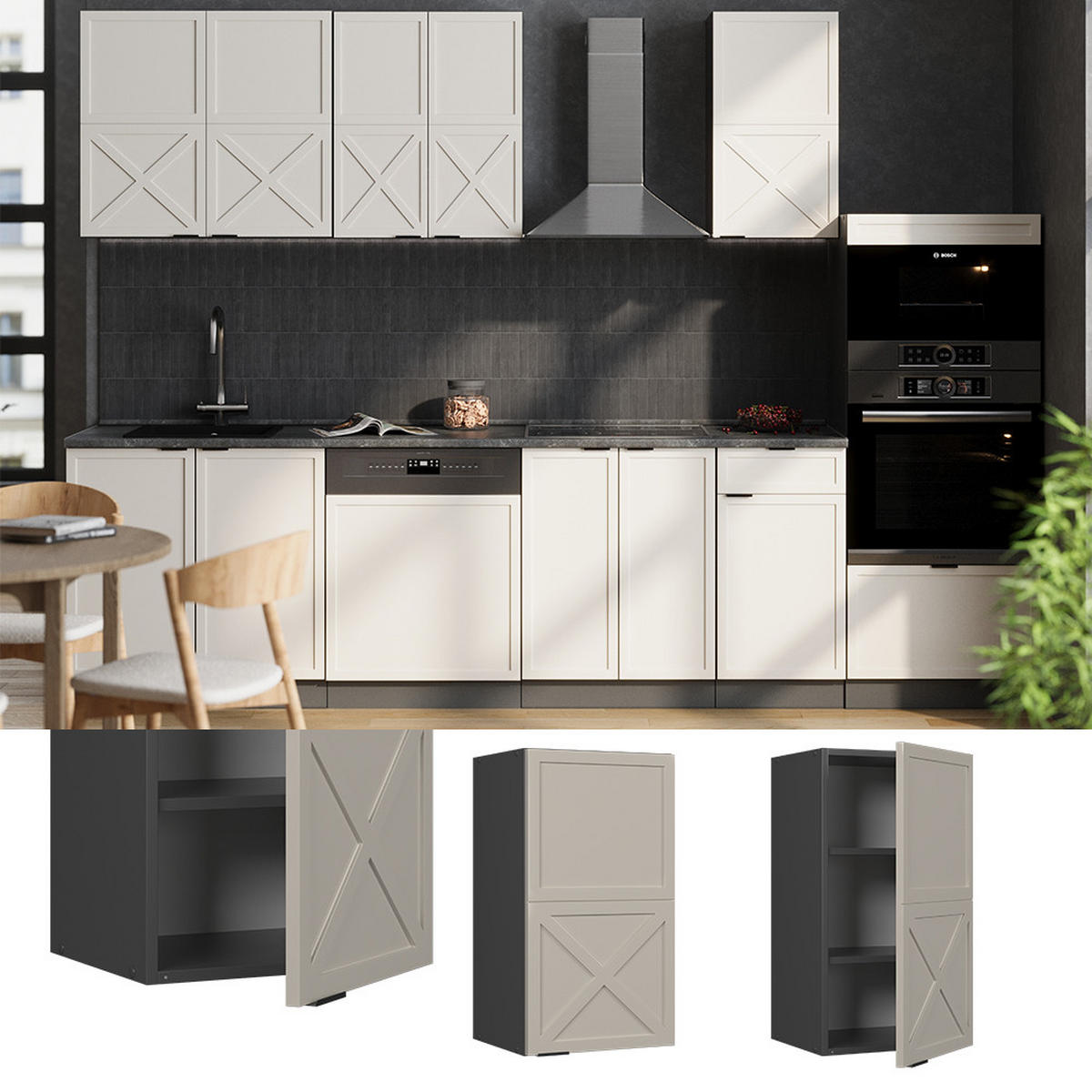 HÄNGESCHRANK Fame-Line GrauBeige 40 cm - Anthrazit/Grau, Holzwerkstoff (40/72/34.1cm) - Vicco