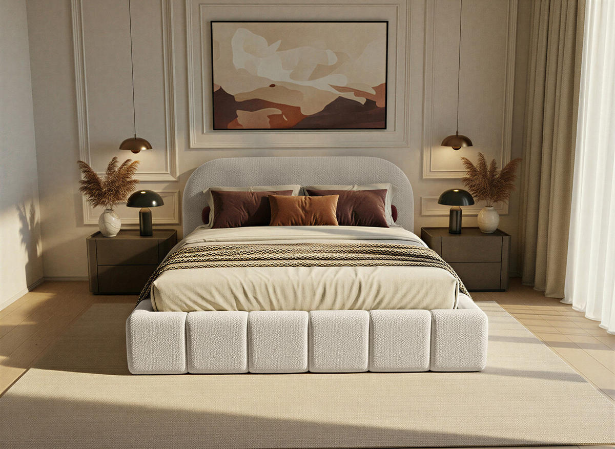 POLSTERBETT Yazoo 160x200 cm, Ecru - Ecru, Textil (160/200cm) - Fedve