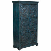KLEIDERSCHRANK aus holz 102x44x183cm - Blau, Holz (102/183/44cm) - Wanderlust