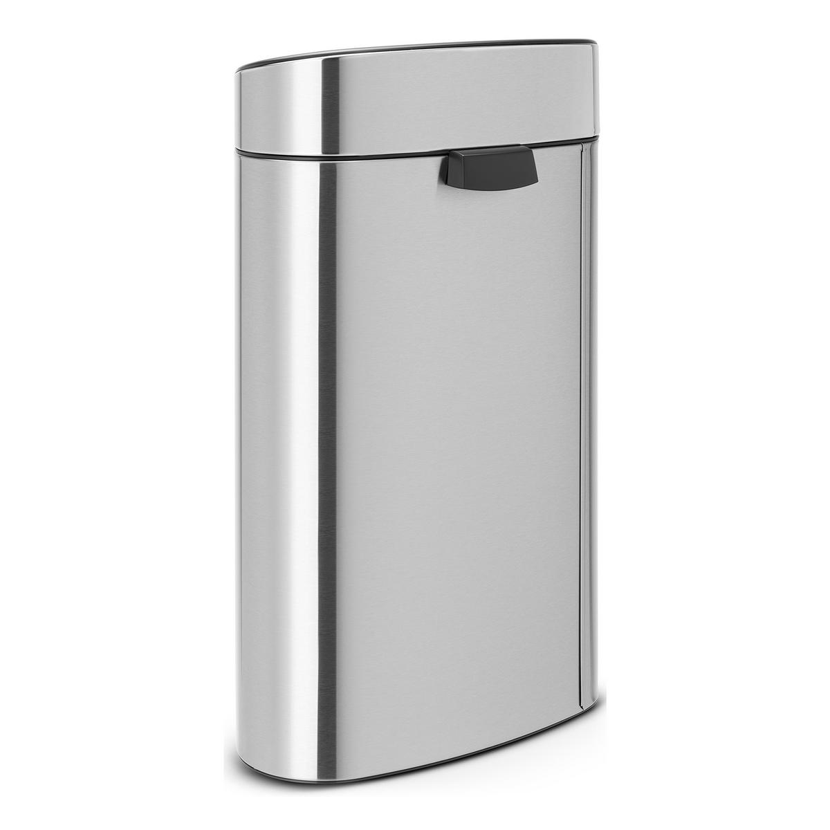 ABFALLEIMER Touch Bin, Matt Steel, 40 L - Silberfarben, Metall (48.3/76.5/32.8cm) - Brabantia