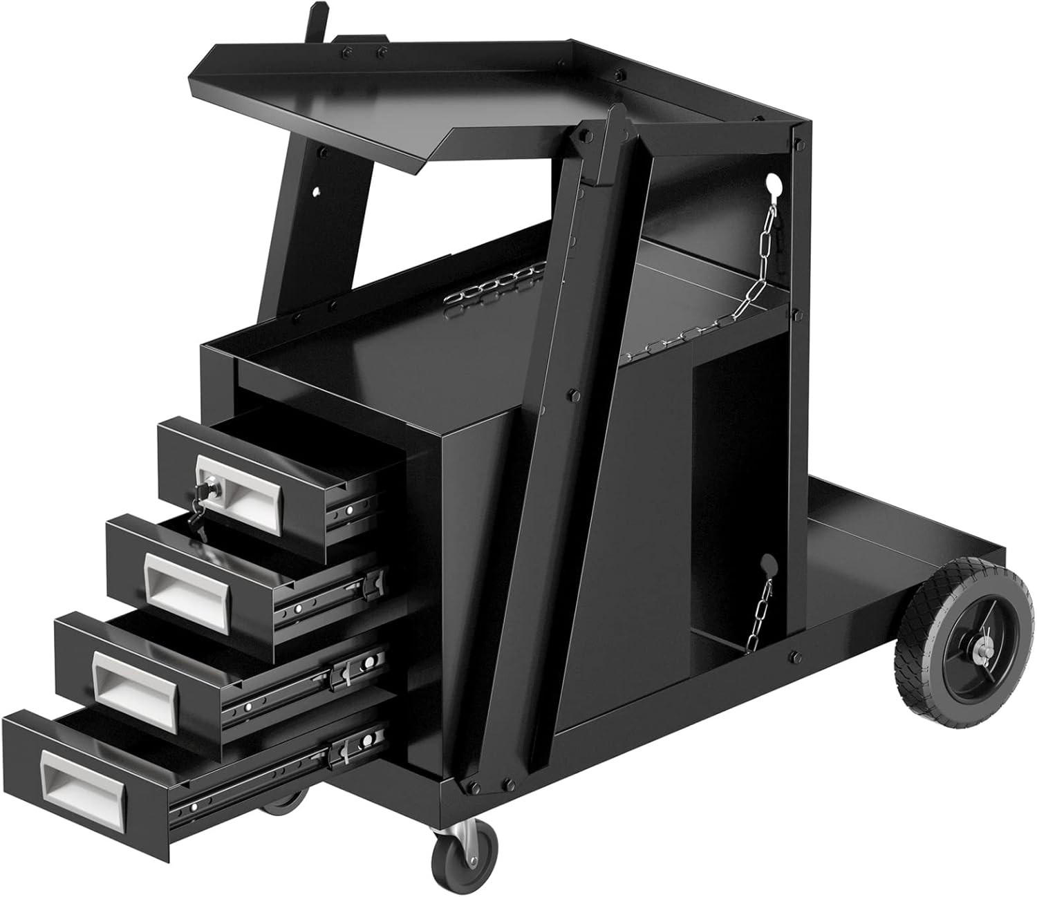 WERKZEUGWAGEN Schwarz - Schwarz, Metall (71/71/38cm) - COSTWAY
