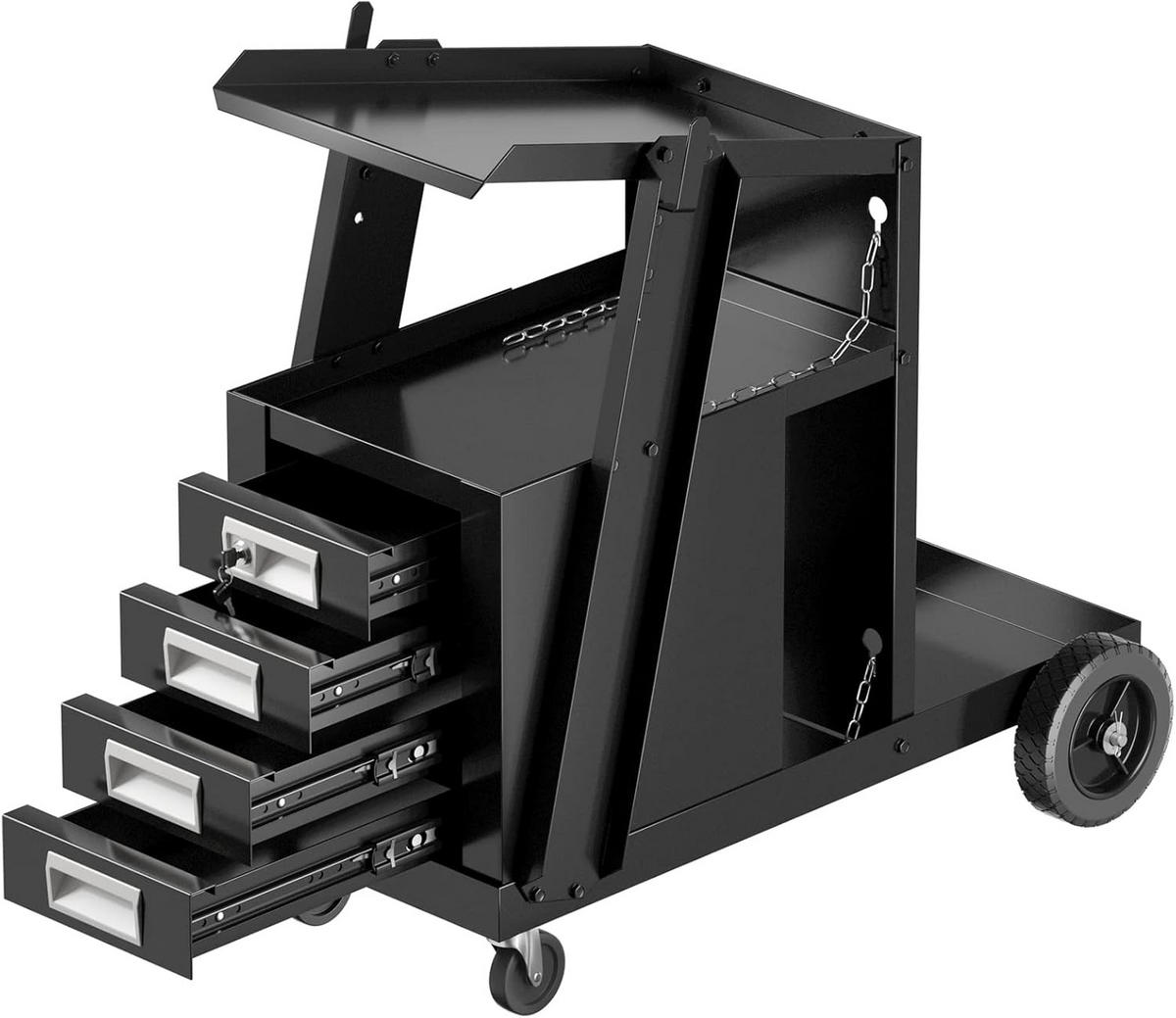 WERKZEUGWAGEN Schwarz - Schwarz, Metall (71/71/38cm) - COSTWAY