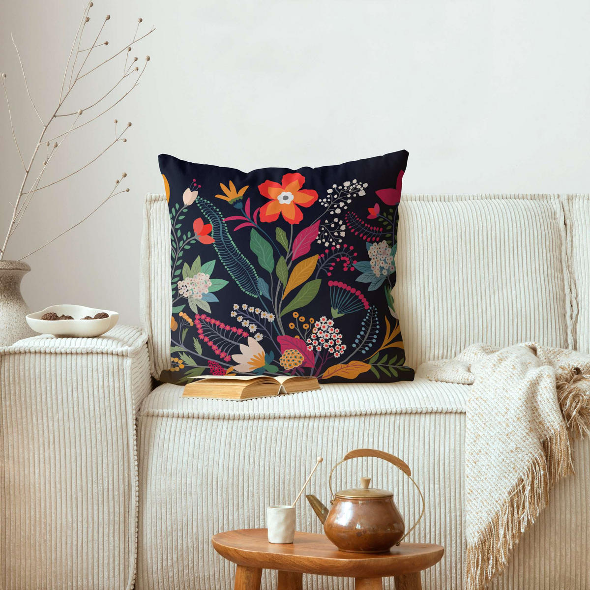 KISSENBEZUG Mexikanische Blumen 50/50 cm - Multicolor, Textil (50/50cm) - Bilderwelten