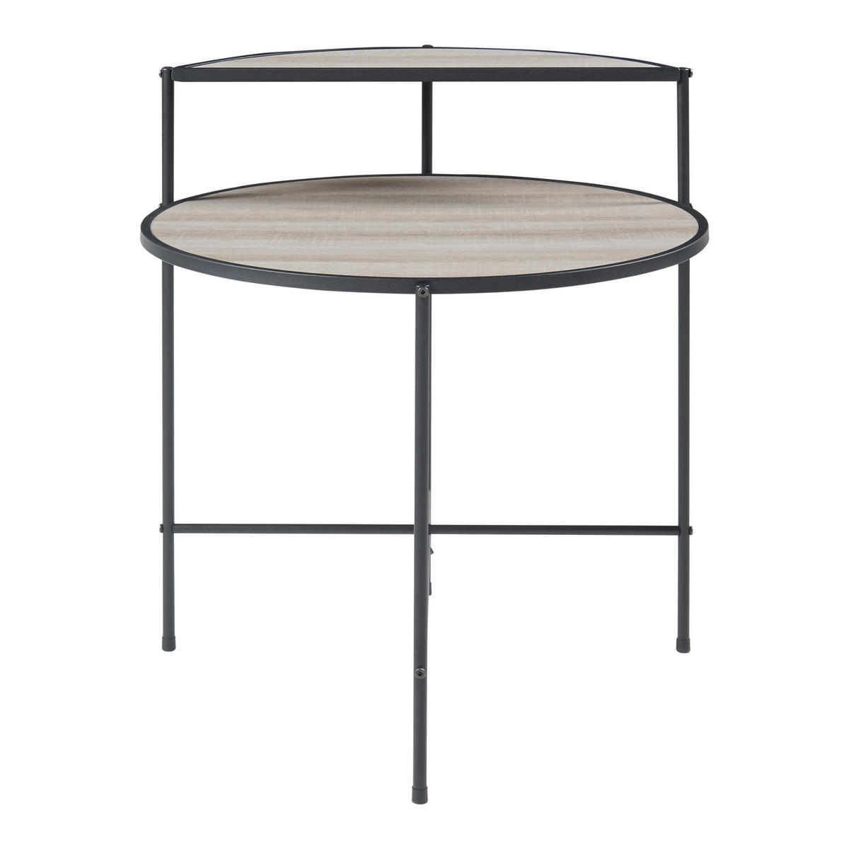 BEISTELLTISCH Fyresdal - Eichefarben/Schwarz, Holzwerkstoff/Metall (62/62/68cm) - [en.casa]