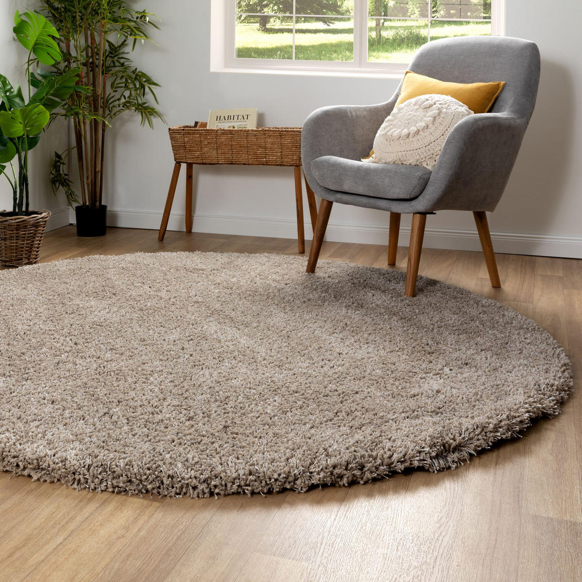HOCHFLORTEPPICH 200/200 cm Twilight rund - Beige, Textil (200/200cm) - Steffensmeier